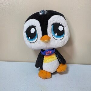 Hasbro Littlest Pet Shop Penguin Plush Blue Eyes 2007 Vintage LPS 63993 63989